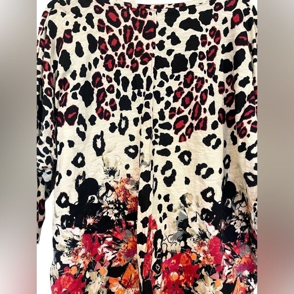 Thomas & Olivia Size 2x Animal Print 90s Y2K Vibes Shirt Blouse Floral - Picture 4 of 6